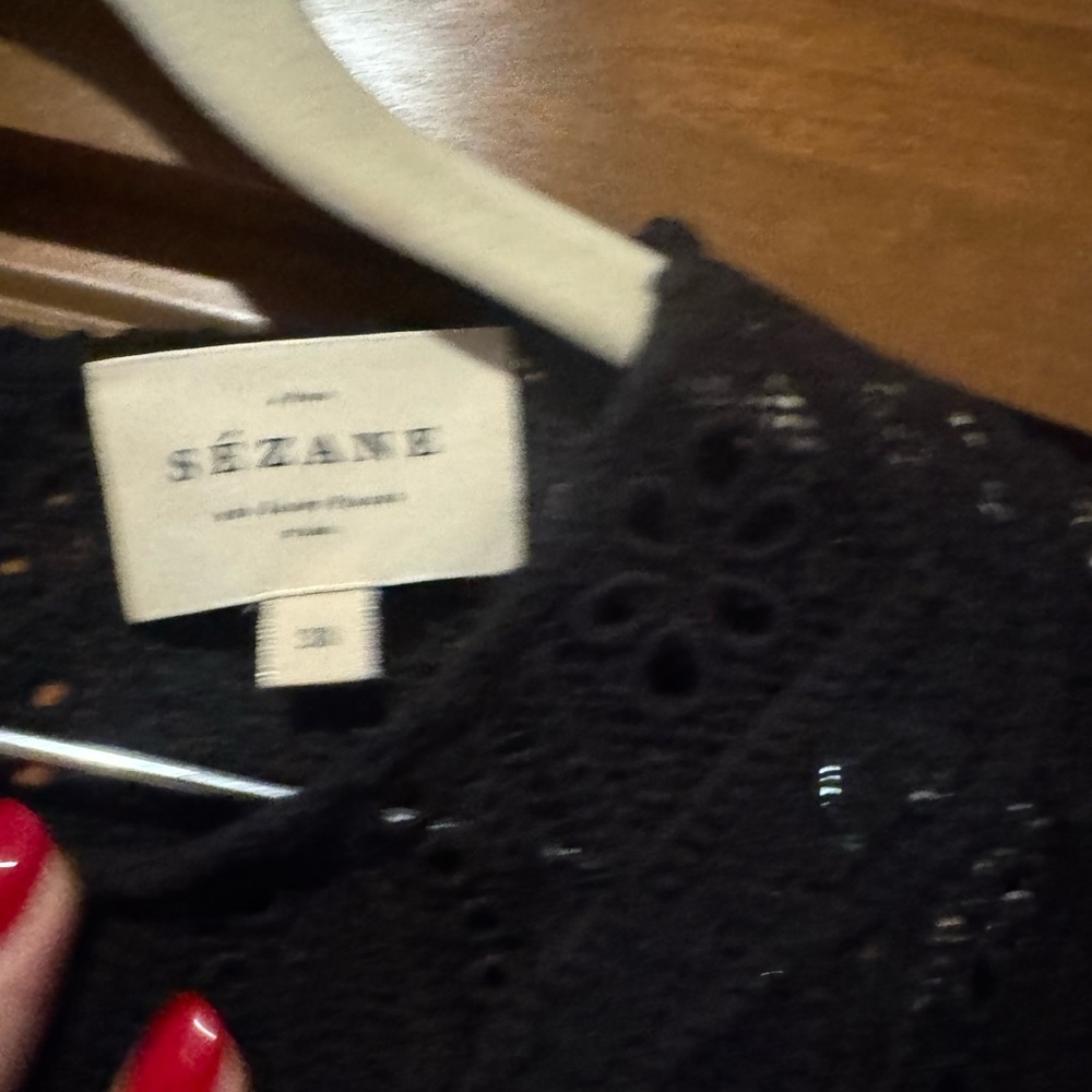 Sézane Black Lace Blouse - Picture 2 of 4